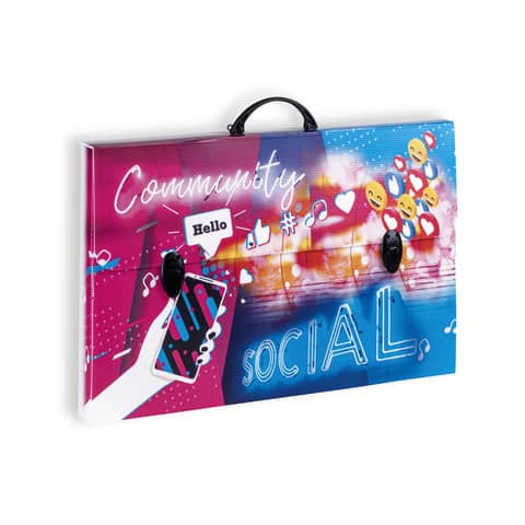 Valigetta in PPL Favorit con stampa Social 56,5x36,5x5,5 cm - 400174617